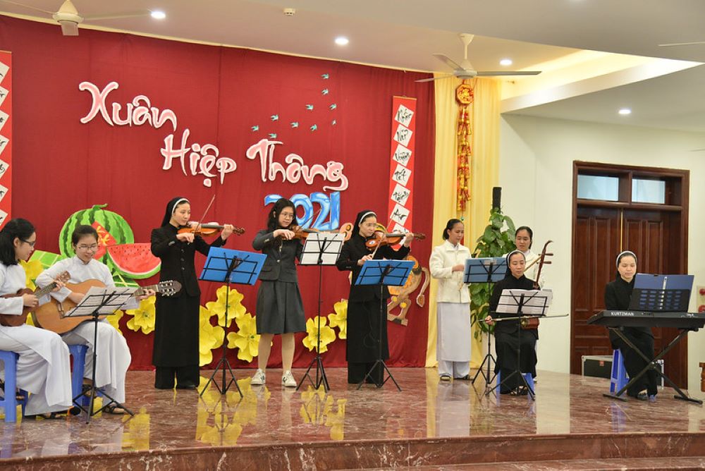 Musicians at a New Year celebration