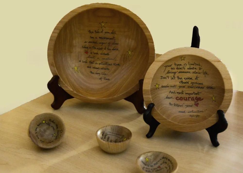 The Sisters of St. Joseph of Baden sell Story Bowls created by Sr. Sue Clay at their store, Down to Earth Gifts. The bowls come in several sizes and can be made with custom content.   (Courtesy of Sisters of St. Joseph of Baden)