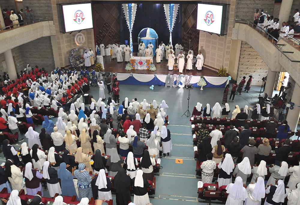 Archbishop Martin Kivuva Musonde leads Mass during the diamond jubilee celebration of the Association of Sisterhoods in Kenya. The prelate, who is also the chairman of the Kenya Conference of Catholic Bishops, lauded the sisters for the work they do across the country. (Lourine Oluoch)