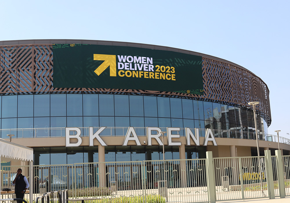 The main entrance of the arena where the Women Deliver Conference is taking place in Kigali, Rwanda, July 17-20. (GSR photo/Doreen Ajiambo)