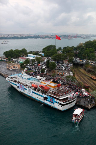 The Turkish ship “Mavi Marmara” is seen in Istanbul May 22, 2010. (ZUMAPRESS.com/Xinhua)