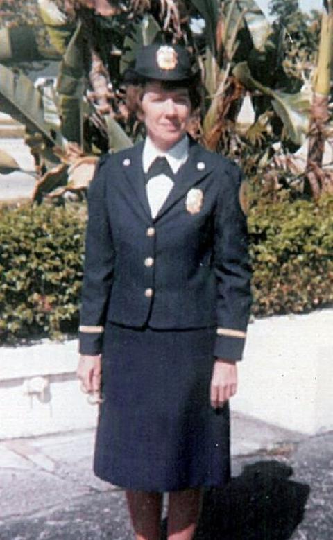 Adrian Dominican Sr. Beth Butler, pictured here in 1993, became the first female chaplain for the Miami Police Department in 1986. She quickly let people know that blood and guts didn't faze her. nor did the gallows humor officers shared.  (Courtesy of Beth Butler)