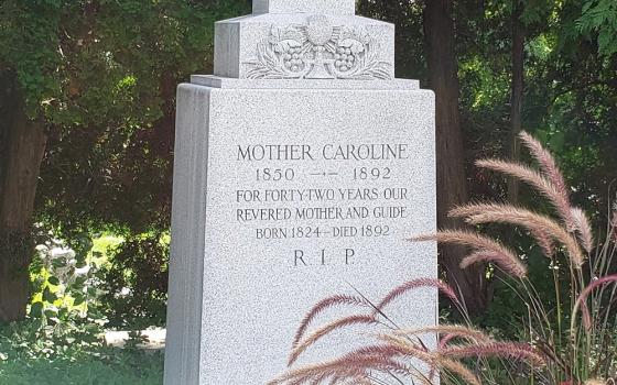 Mother Caroline's grave in the cemetery of Notre Dame of Elm Grove in Elm Grove, Wisconsin. Author Jane Marie Bradish visited the grave during an open house as the sisters prepare to vacate the space. (Jane Marie Bradish)