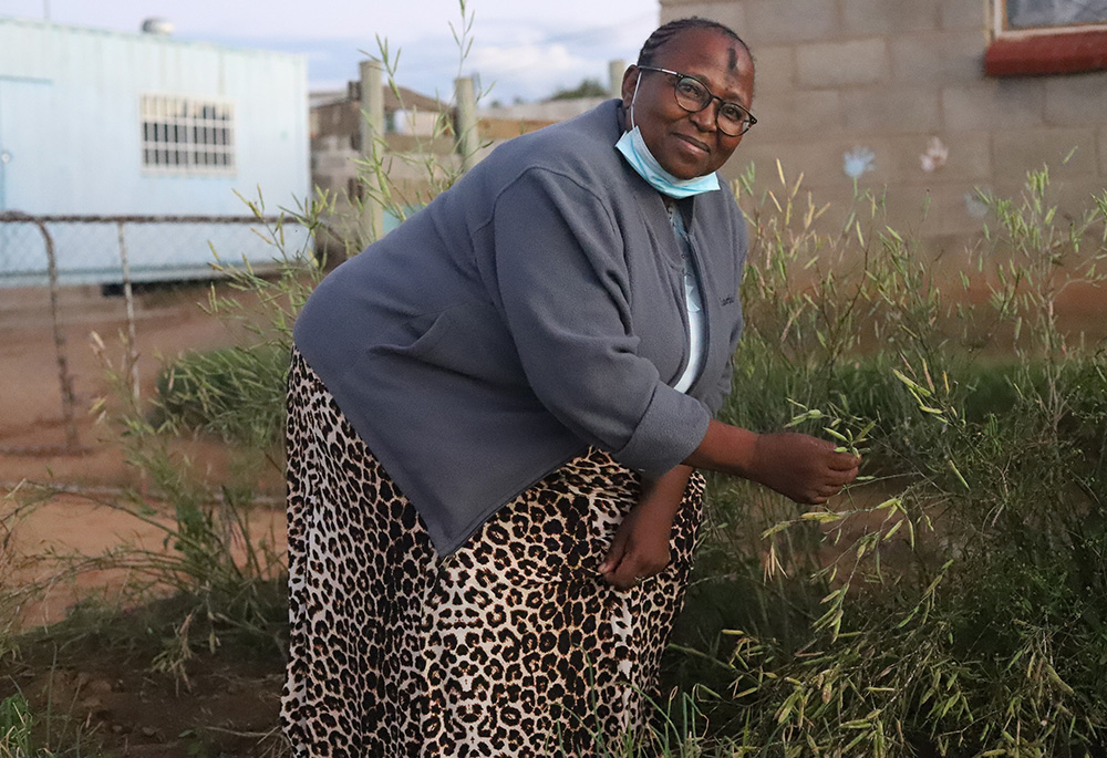 'M'e Neo is a beneficiary of the Sisters of St. Joseph of St.-Hyacinthe's greenhouse project. The sisters provide farming training to members of the community in Sekamaneng, a town located 4 miles from Lesotho's capital, Maseru. (GSR)