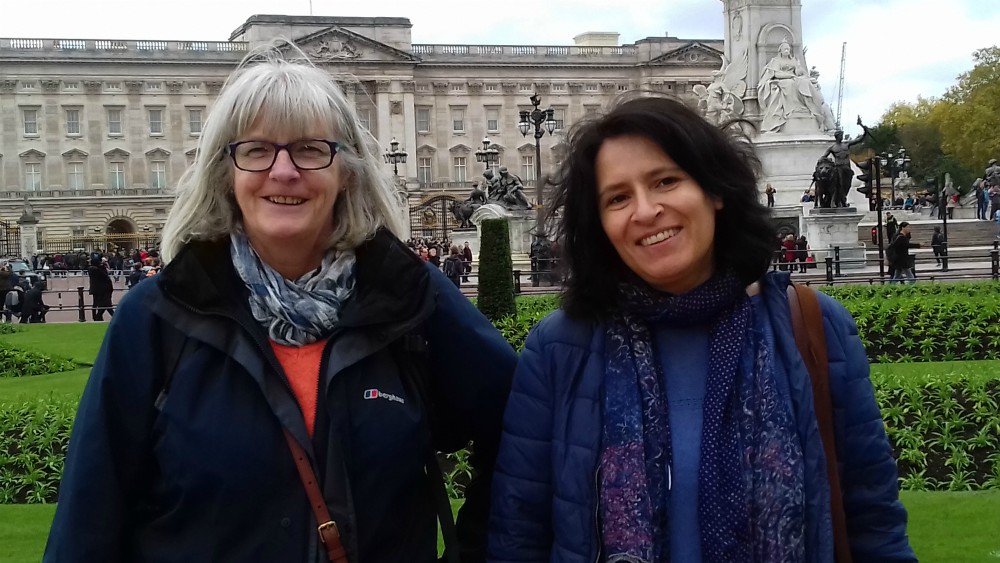 Catherine Sexton, left, and Dr. Maria Calderón Muñoz, right, leaders of the research project "Religious Life for Women in East and Central Africa: A Sustainable Future" (Anthony Kelly)