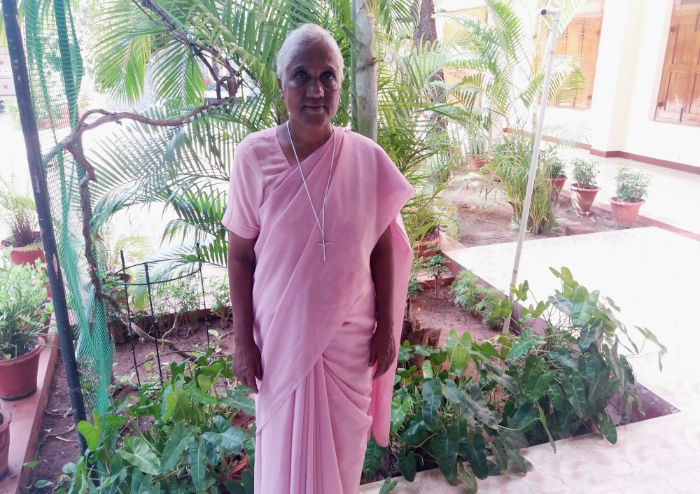 Sr. Anthonysami Alphonsa at the Franciscan Sisters of St. Aloysius Gonzaga generalate in Puducherry, southern India (Philip Mathew)