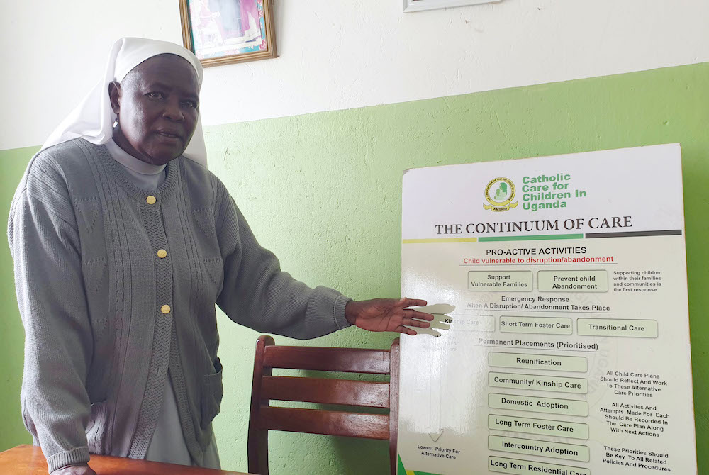 Sr. Mary Lunyolo, a member of Sisters of Mary of Kakamega, explains the new child integration guidelines. (Gerald Matembu)