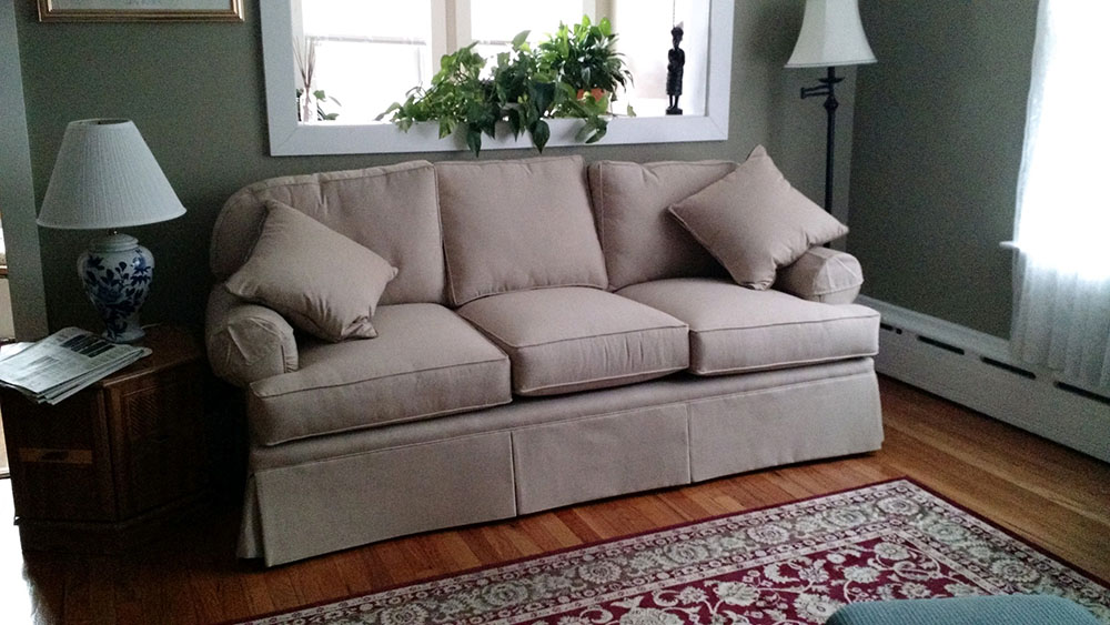 The couch in the living room of Bakhita House where the sisters and women often gathered (Courtesy of Holy Union Sr. Mary Lou Simcoe)