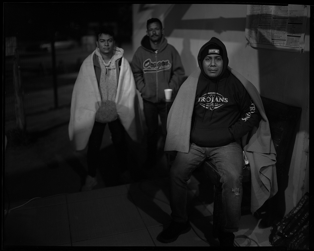 From left, Brian, Alejandro, and Humberto were among the men expelled in the middle of the night in late October at the U.S.-Douglas, Texas, border crossing. (Lisa Elmaleh)