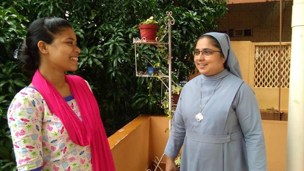 Sr. Anastasia Castellino (right) of Mary Immaculate School, Panaji, Goa, India, with Vandana, a former student (Lissy Maruthanakuzhy)
