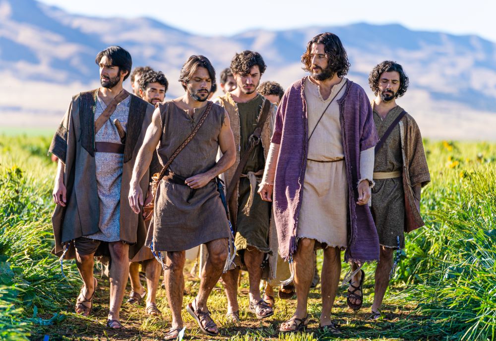 Jonathan Roumie, second from right, portrays Jesus Christ in "The Chosen," an internet series recounting the stories of the Gospels. The third season is expected to be released in March 2022. (Courtesy of Angel Studios)