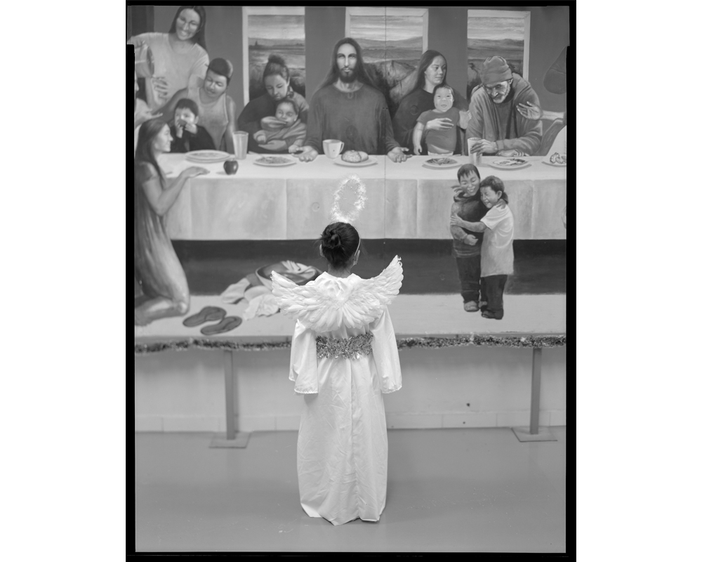 A child is dressed as an angel for Las Posadas (The Inns), a religious festival celebrated in Mexico and various Latin America countries. Families dress as Joseph and Mary to reenact the Holy Family's journey from Nazareth to Bethlehem in search of a