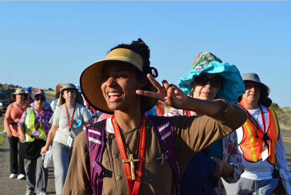 Sr. Desiré Findlay, a Felician sister and vocation outreach minister for Our Lady of Hope province, takes a 100-mile pilgrimage walk through New Mexico