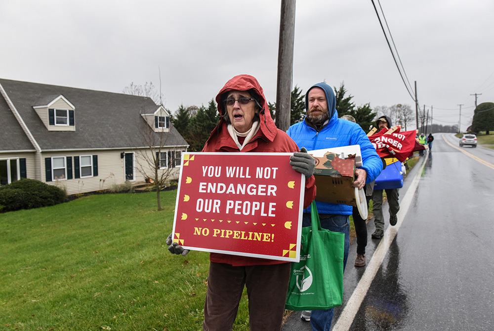 Protesters walk near a construction site of the Atlantic Sunrise pipeline Nov. 18, 2017, in Holtwood, Pennsylvania. (CNS/Stephanie Keith, Reuters) Protesters walk near a construction site of the Atlantic Sunrise pipeline Nov. 18, 2017, in Holtwood, Pennsylvania. (CNS/Stephanie Keith, Reuters)