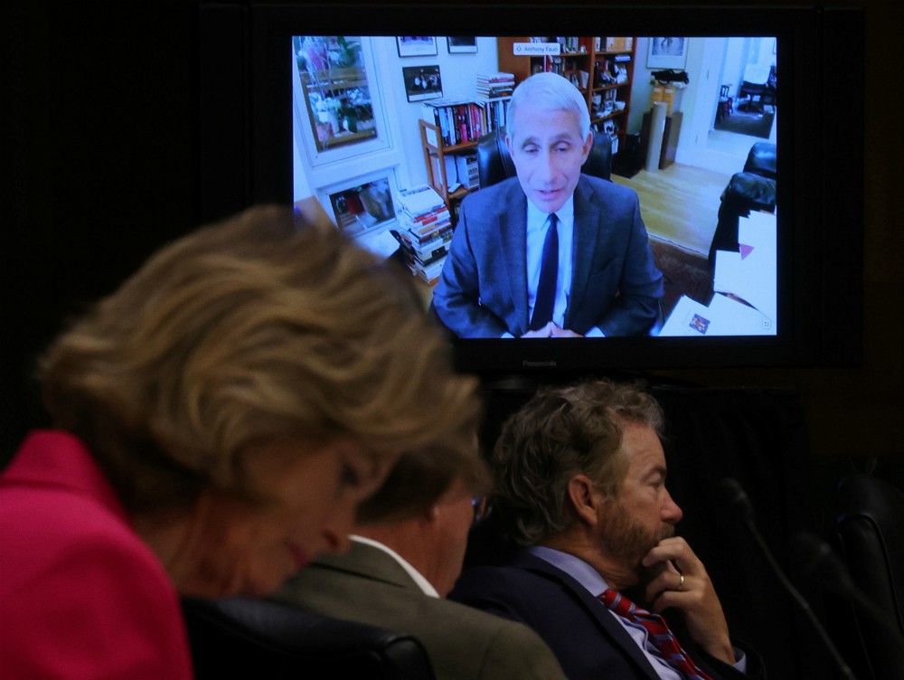 Dr. Anthony Fauci, director of the National Institute of Allergy and Infectious Diseases, speaks remotely during the Senate Committee for Health, Education, Labor and Pensions hearing in Washington May 12. (CNS/Pool via Reuters/Win McNamee) Dr. Anthony Fauci, director of the National Institute of Allergy and Infectious Diseases, speaks remotely during the Senate Committee for Health, Education, Labor and Pensions hearing in Washington May 12. (CNS/Pool via Reuters/Win McNamee)