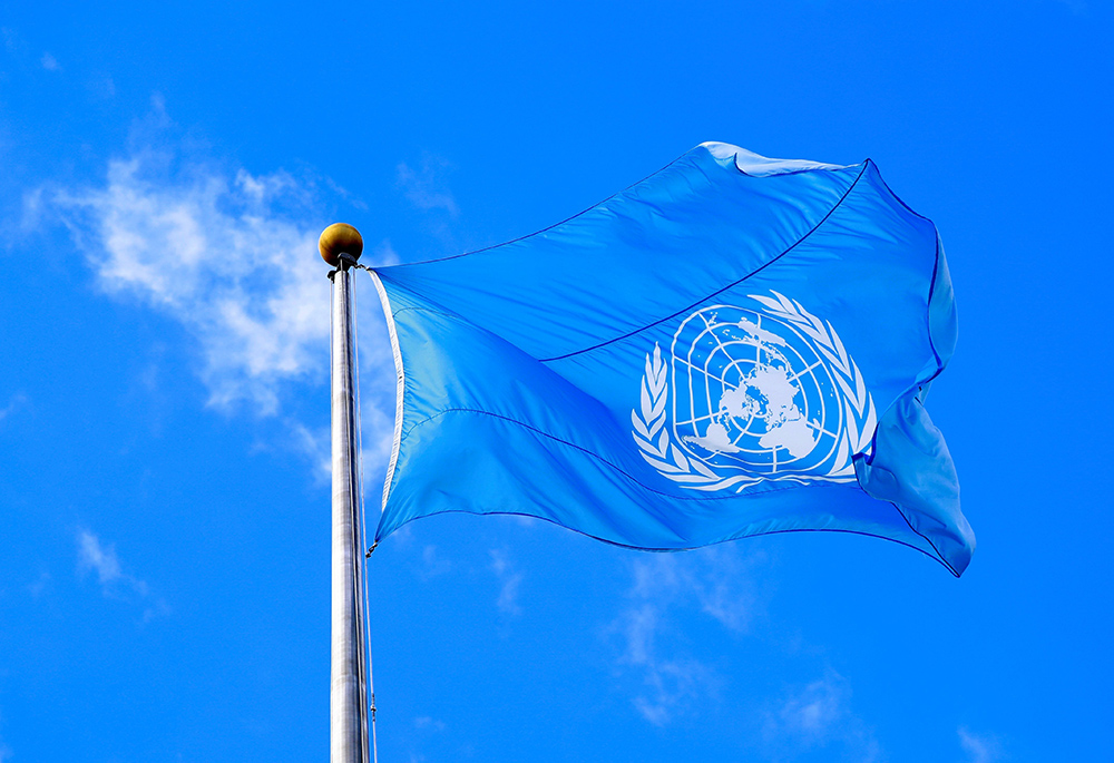 The U.N. flag is seen during the 74th session of the United Nations General Assembly at the world body's headquarters Sept. 24, 2019, in New York City. (CNS/Reuters/Yana Paskova) The U.N. flag is seen during the 74th session of the United Nations General Assembly at the world body's headquarters Sept. 24, 2019, in New York City. (CNS/Reuters/Yana Paskova)