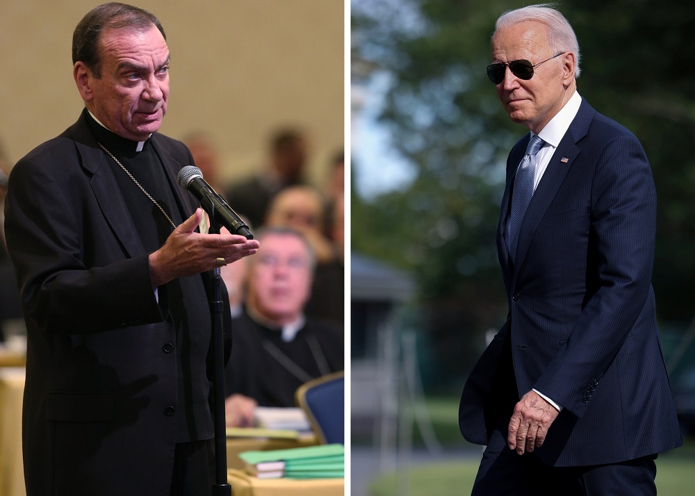 Archbishop Dennis Schnurr of Cincinnati and President Joe Biden