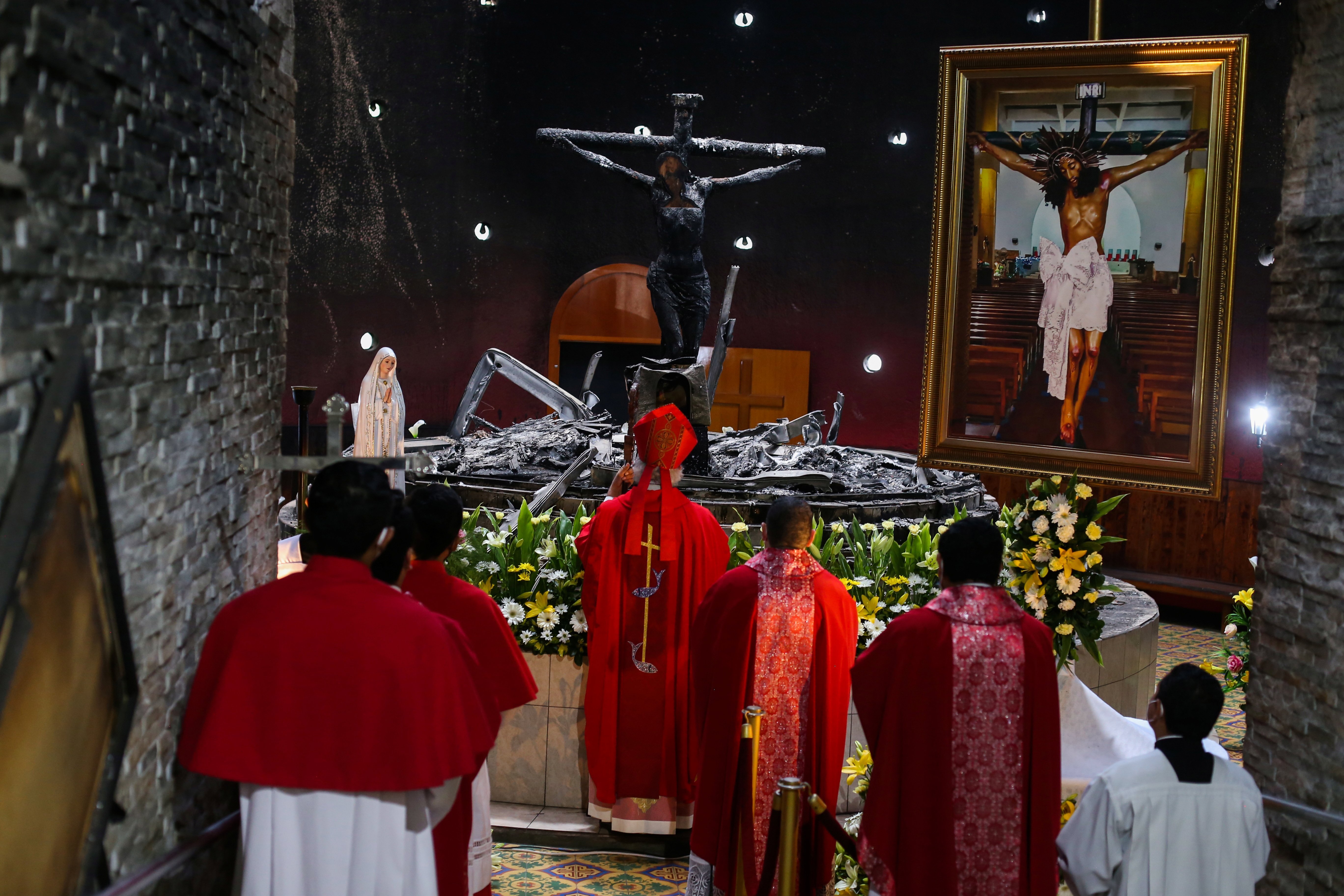 Nicaraguan Cardinal Leopoldo Brenes Solorzano of Managua prays as he celebrates Mass at the Metropolitan Cathedral July 31, 2021. As the country marks a bicentennial Sept. 15, church leaders say "the political and social situation must not continue the sa