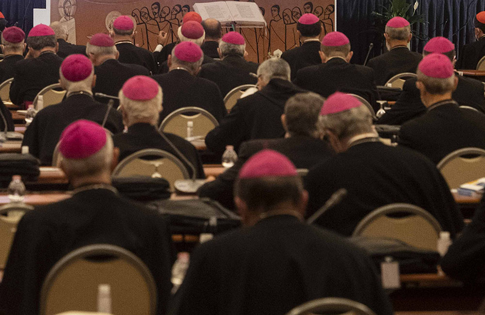 Italian bishops attend a meeting in Rome Nov. 22, 2021. (CNS/Vatican Media)