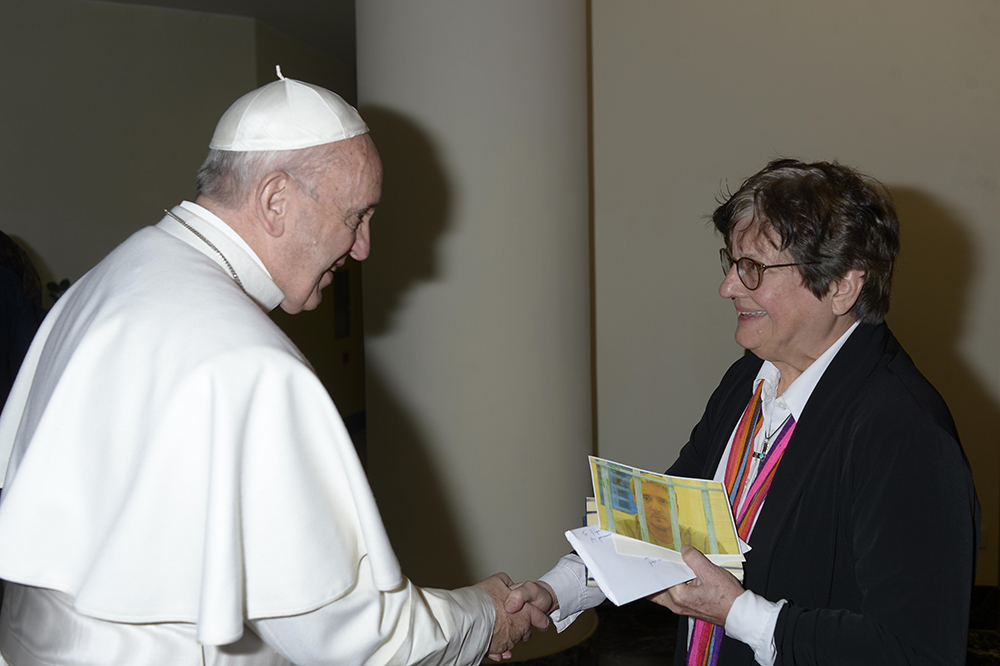 Pope Francis meets St. Joseph Sister Helen Prejean