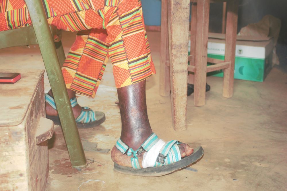 Close-up of man's legs 