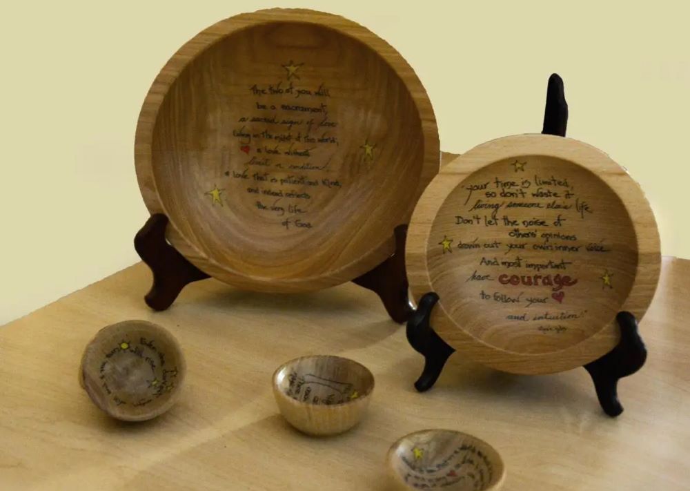 The Sisters of St. Joseph of Baden sell Story Bowls created by Sr. Sue Clay at their store, Down to Earth Gifts. The bowls come in several sizes and can be made with custom content. (Courtesy of Sisters of St. Joseph of Baden)