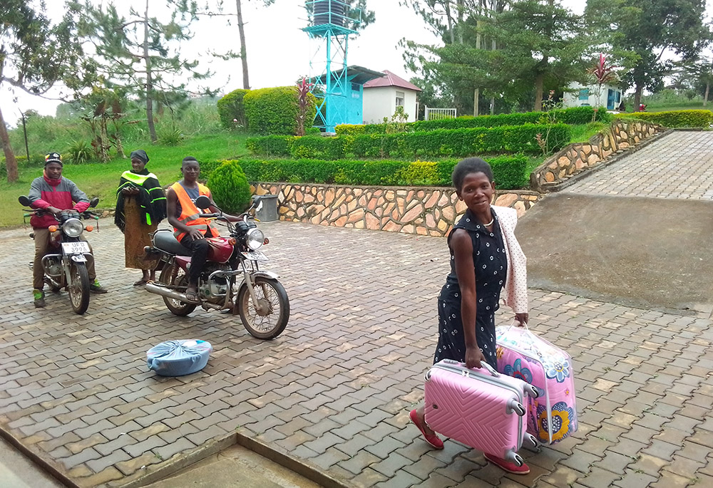 Some pregnant women use a local form of motorcycle taxi, known as boda boda, for transportation, which can be risky, Sr. Jane Frances Kabagaaju notes. The Nkuruba Health Centre is seeking to be a pilot and model of reducing maternal and child morbidity and mortality. (Courtesy of Sr. Jane Frances Kabagaaju)