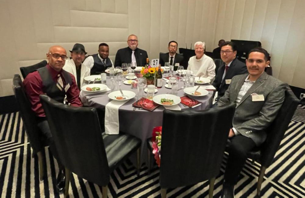 Members of PREP attend an award ceremony for the 2021 Mother Pia Backes Award in March 2021 at Sacred Heart High School in Los Angeles. (Courtesy of PREP)