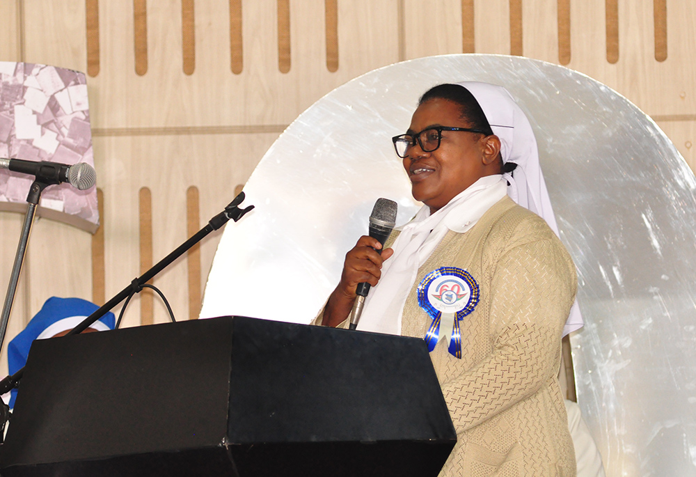 Sr. Rosalia Sakayombo, a member of the Religious Sisters of the Holy Spirit and president of ACWECA, gave a speech at AOSK’s diamond jubilee. Also in attendance from ACWECA were representatives from Zambia, Tanzania, Malawi, Eritrea, Ethiopia, South Sudan and Uganda. (Lourine Oluoch)