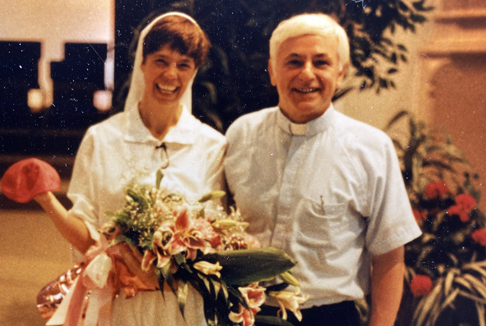 Sr. Honora Remes with Bishop Ken Untener when she was inducted as pastor of the cathedral church in Saginaw, Michigan (Courtesy of Honora Remes)