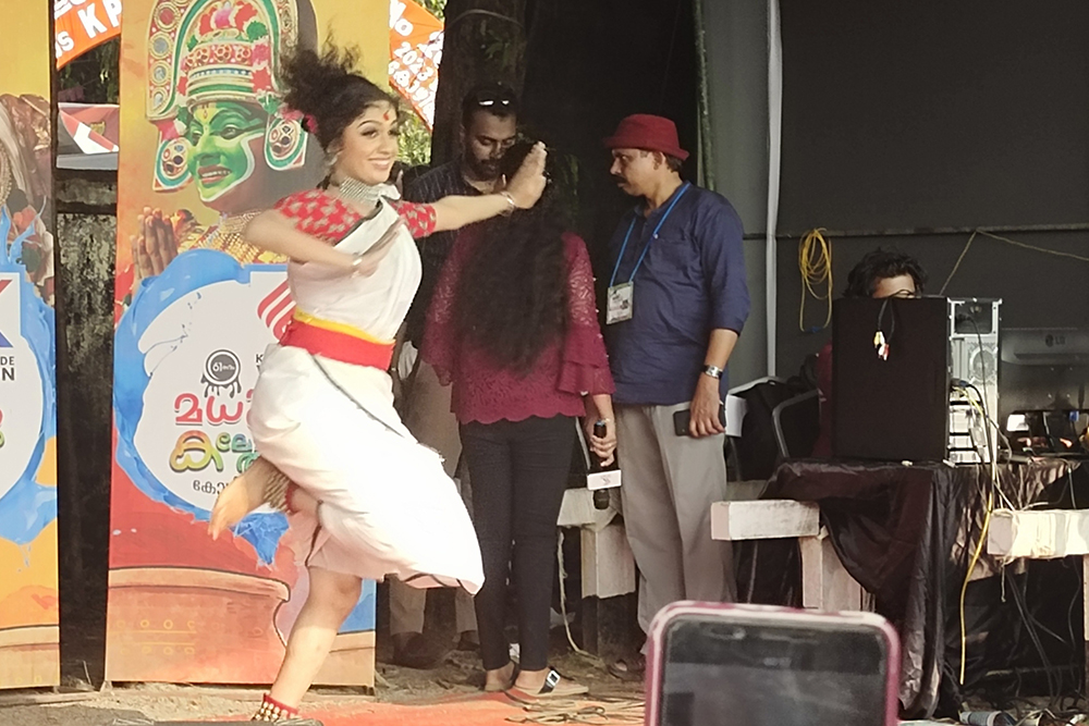 A dancer rehearses at Kalolsavam, India's largest school cultural festival, in Kozhikode, Kerala. (Thomas Scaria)