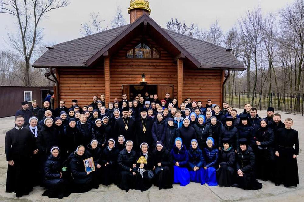 Feb. 23, 2022, one day before the full-scale war started: Priests, brothers and sisters participate in the seventh All-Church Pilgrimage of Monasticism of the Ukrainian Greek Catholic Church, held for the first time in the east of Ukraine. (Courtesy of Sisters of the Order of St. Basil the Great)