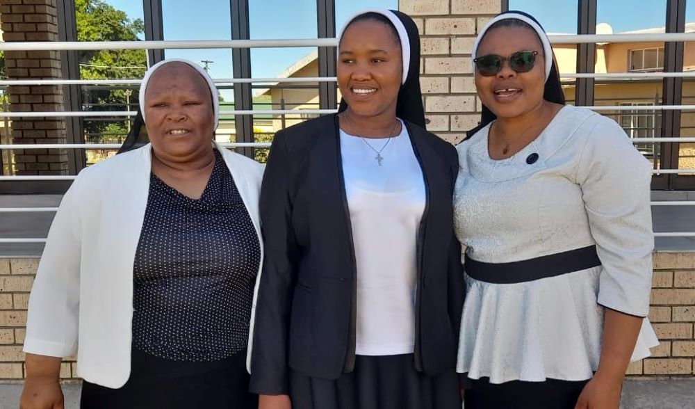 Sr. Lydia Lerato Rankoti (center) is pictured with her formator, Sr. Ernestina Selialia (left) and Sr. Cecilia Matheso. (Courtesy of Lydia Lerato Rankoti)