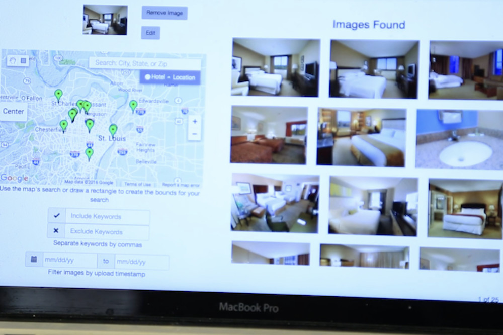 The TraffickCam system uses artificial intelligence and machine learning to compare photos of human trafficking victims to millions of photos of hotel rooms to find where the photo was taken. (Photo provided by Washington University)