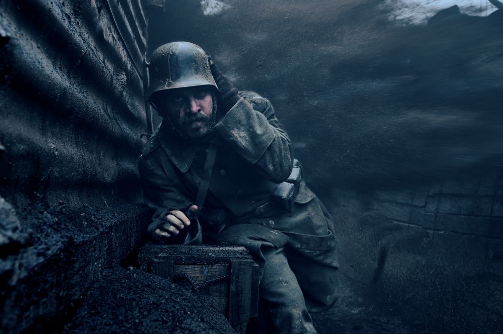 Edin Hasanovic portrays Tjaden Stackfleet in "All Quiet on the Western Front." (Courtesy of Netflix © 2023)