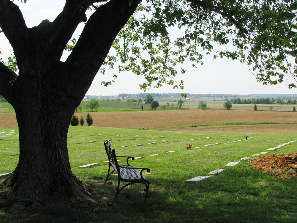 The Mount St. Joseph cemetery is a good place to sit and look out at part of the farm. (Courtesy of Ursuline Sisters of Mount St. Joseph)