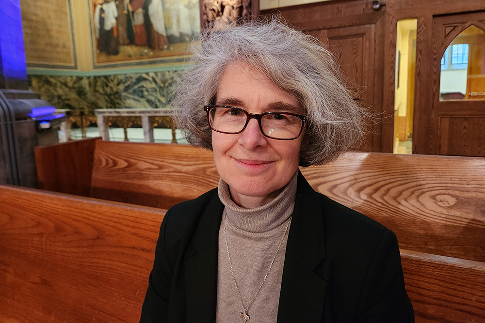 Sr. Nathalie Becquart, undersecretary of the Vatican's General Secretariat of the Synod, told GSR in a March 28 interview at a Manhattan church that she will vote during the October Synod of Bishops on synodality. (GSR photo/Chris Herlinger) 
