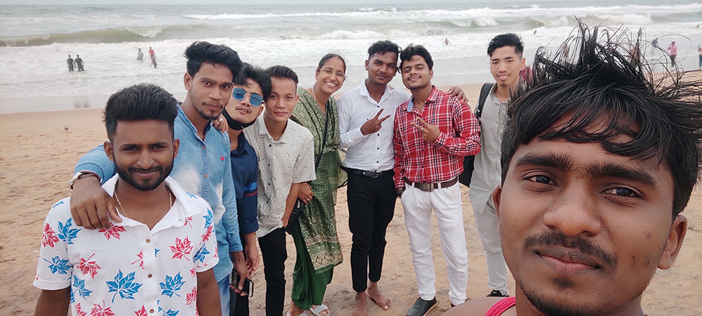 Sr. Remya Thomas, center, on a picnic with St. Joseph Community College students (Courtesy of Remya Thomas)