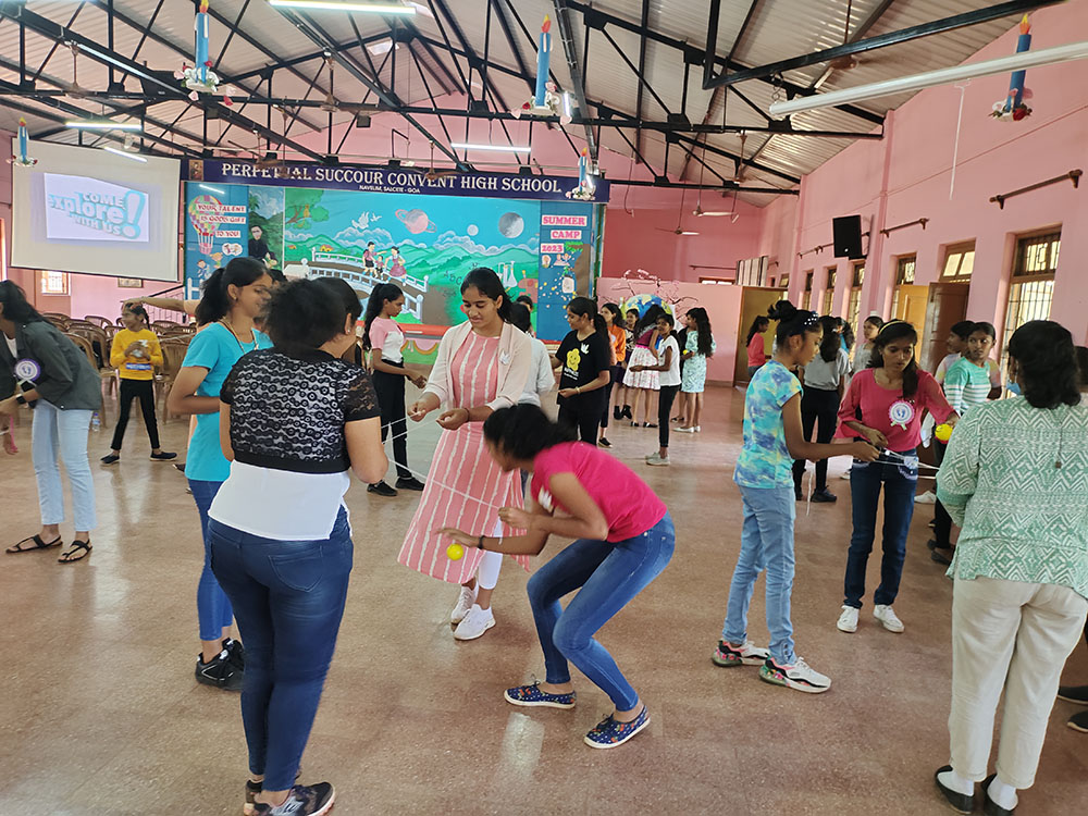 Youth participate in games at a summer camp in Goa, India. (Courtesy of Molly Fernandes)