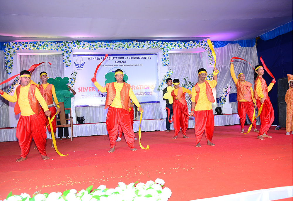 Students of Manasa Rehabilitation and Training Centre perform during their silver jubilee celebrations in Pamboor Nov. 14, 2022. (Courtesy of Ancilla Fernandes)