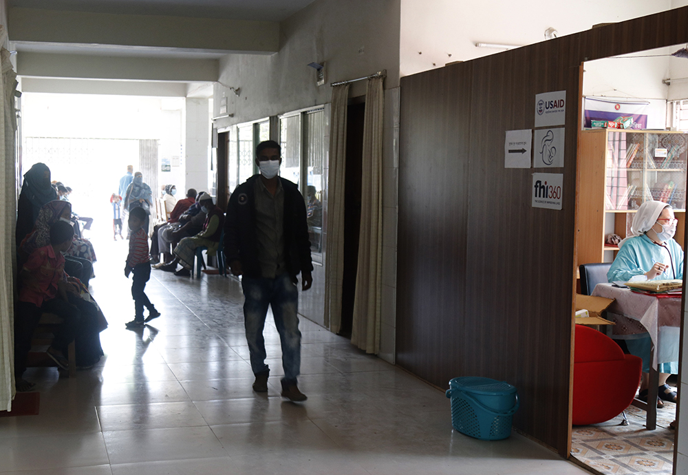 Patients wait outside Sr. Roberta Pignone's office at Damien Hospital in Khulna, Bangladesh. (Uttom S. Rozario)