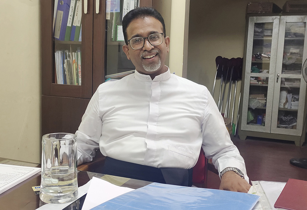 Fr. Manjula Niroshan Fernando, the parish priest of the St. Sebastian's Church, Katuwapitiya in Negombo, Sri Lanka (Thomas Scaria)