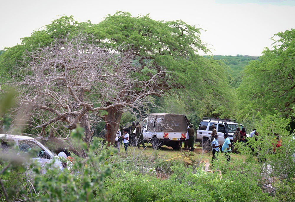Kenyan authorities continue to retrieve bodies from shallow graves in the 800-acre ranch in Kilifi County near the town of Malindi. (OSV News/Courtesy of Sheshi Visual Arts/Moses Mpuria)