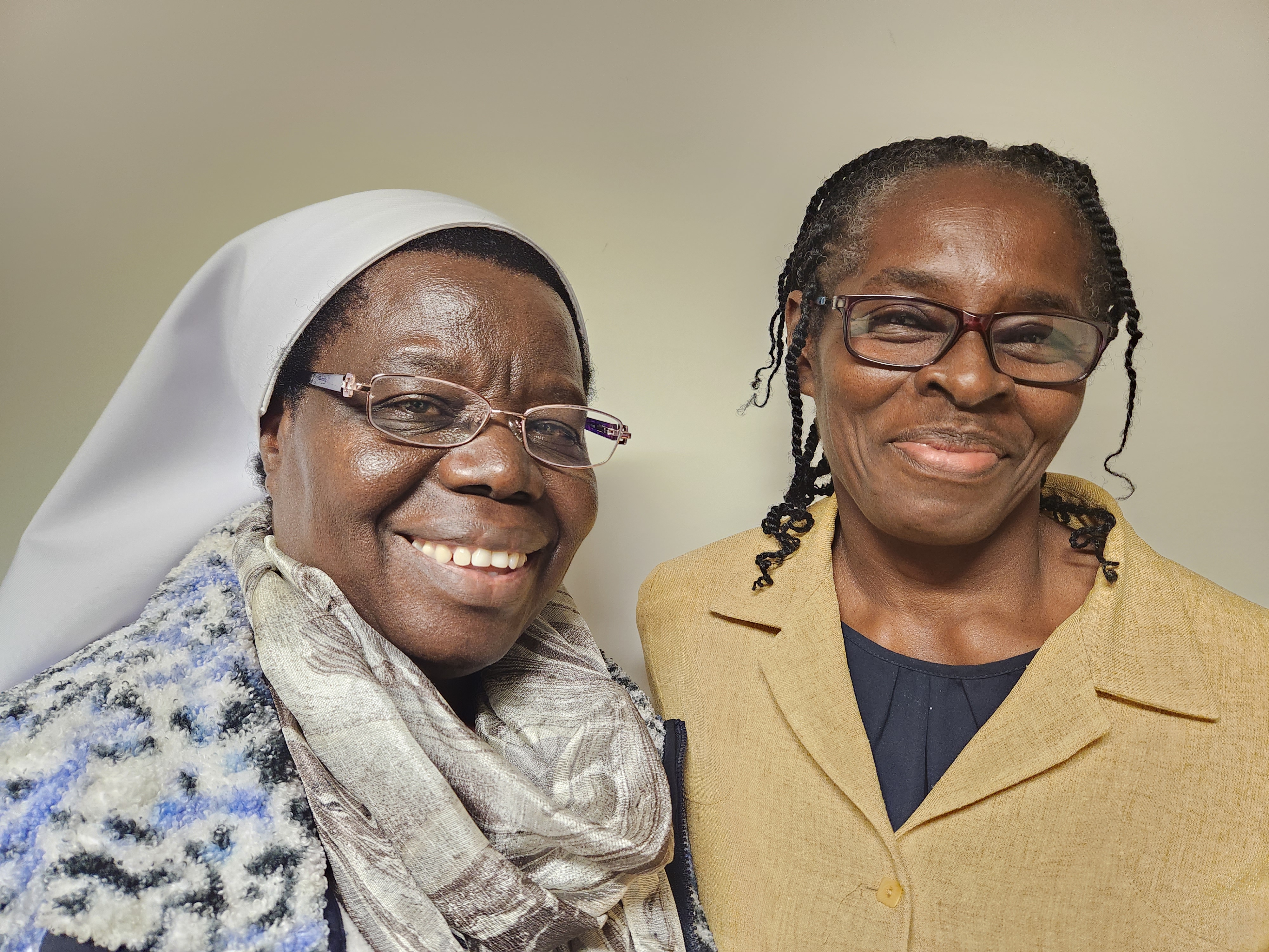 Ugandan Sr. Rosemary Nyirumbe, left, and Sr. Josephine Apiagyei, a Ghana educator (GSR photo/Chris Herlinger)