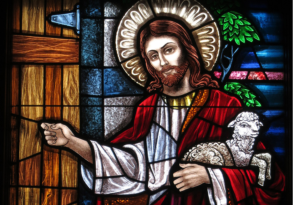 Stained glass depicting Jesus, at St. Mary of the Presentation Catholic Church, at Geneva, Indiana (Wikimedia Commons/Nheyob, CC BY-SA 4.0)