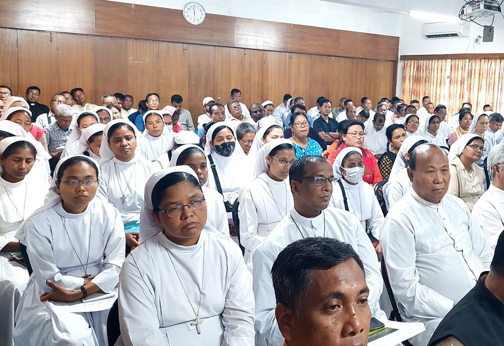Participants listen during an interreligious dialogue workshop held at Caritas Mymensingh Regional Office in Mymensingh, Bangladesh, on May 20. (Courtesy of Nirmol Rozario)