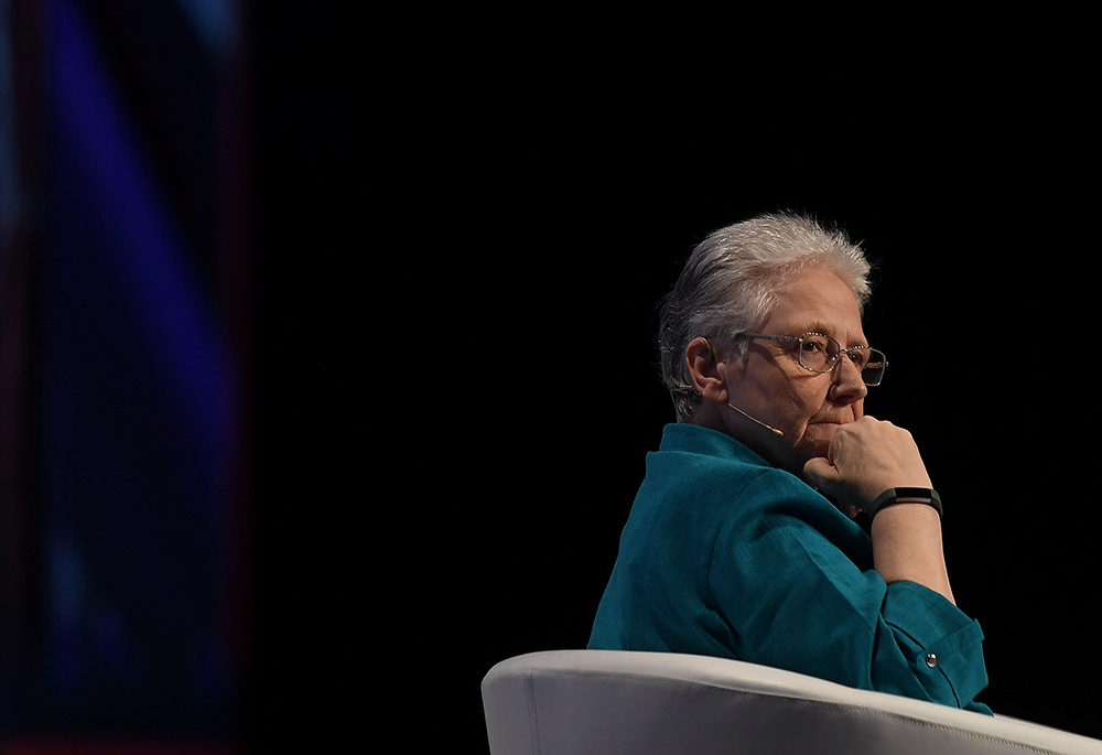 Clerical abuse survivor Marie Collins is seen at the World Meeting of Families Aug. 24, 2018, in Dublin, Ireland. (CNS/Reuters/Clodagh Kilcoyne)