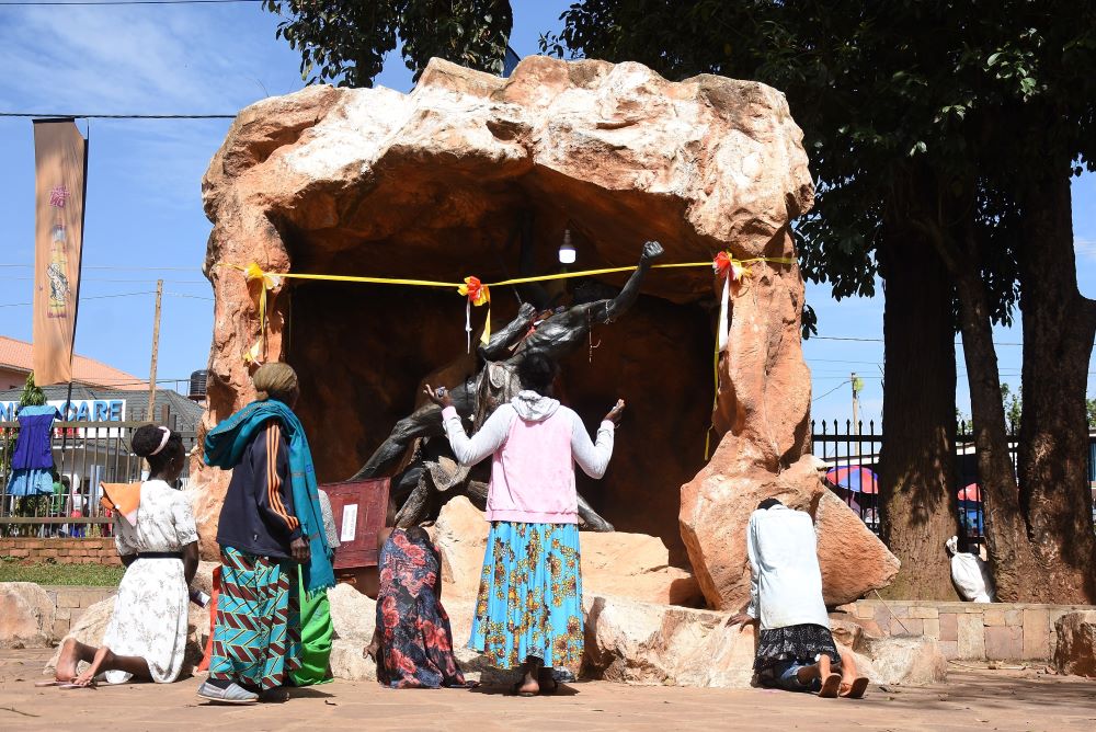 Pilgrims pray to the martyrs at the Uganda Martyrs Shrine in Namugongo ahead of the Martyrs Day celebration on June 3. (GSR photo/Gerald Matembu)