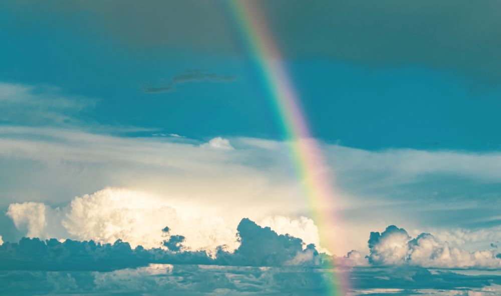 Rainbow over water