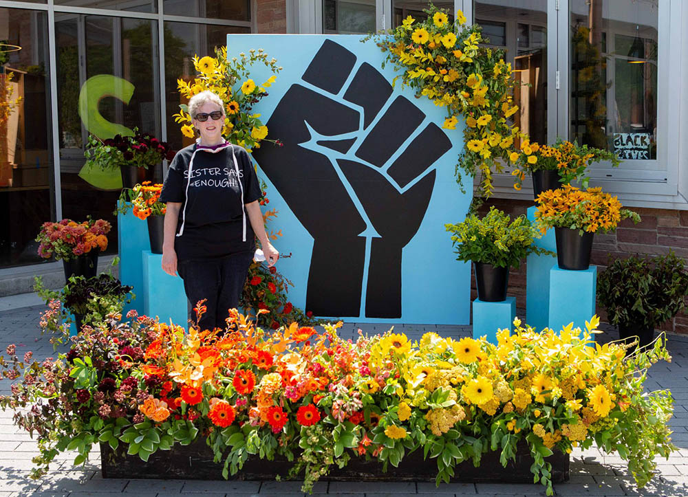 Sr. Jane Marie Bradish at a Black Lives Matter demonstration in Milwaukee (Lindsay Stayton Photography)